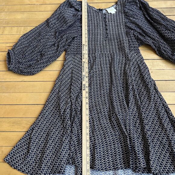 Maeve Anthropologie Navy White Nilaya Flare Pockets Balloon Sleeve Tunic Dress S - Picture 11 of 16